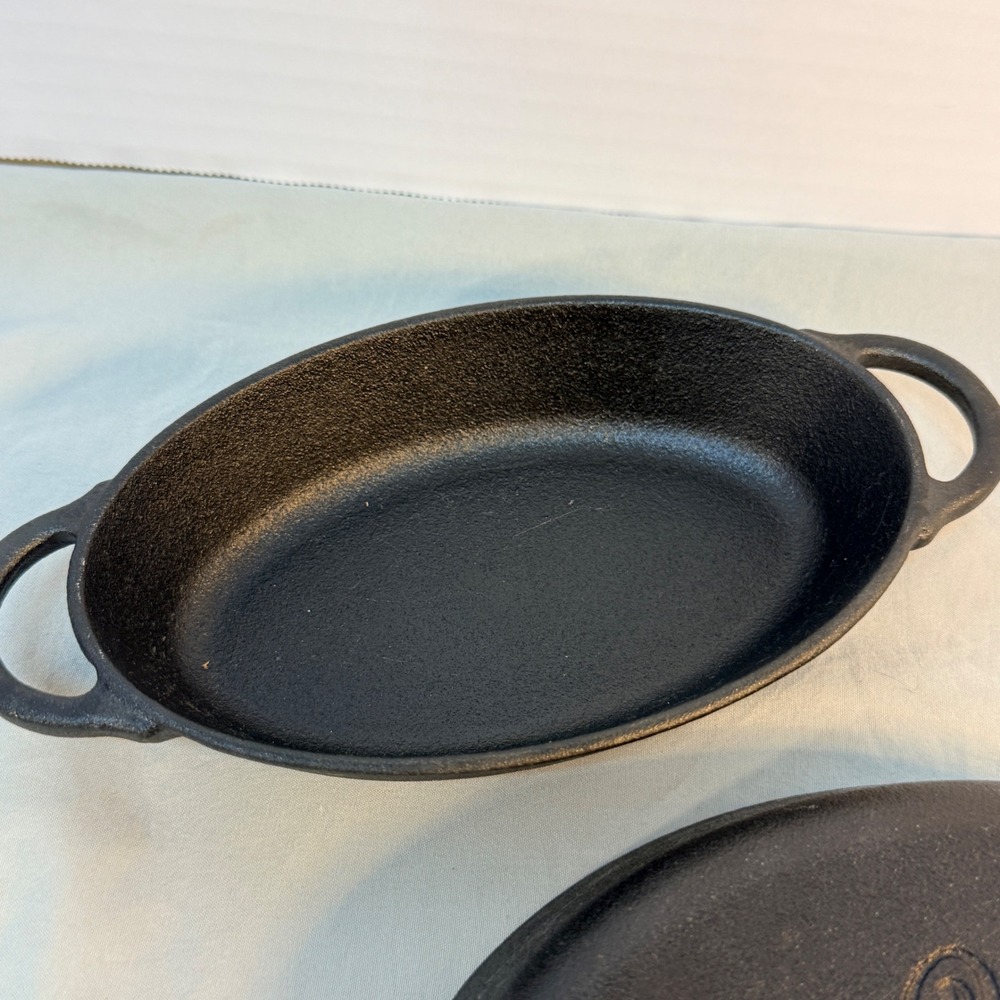 Pioneer Woman Cast Iron Mini Oval Au Gratin Dishes Set of 2 Black Individual Pan - Picture 2 of 8